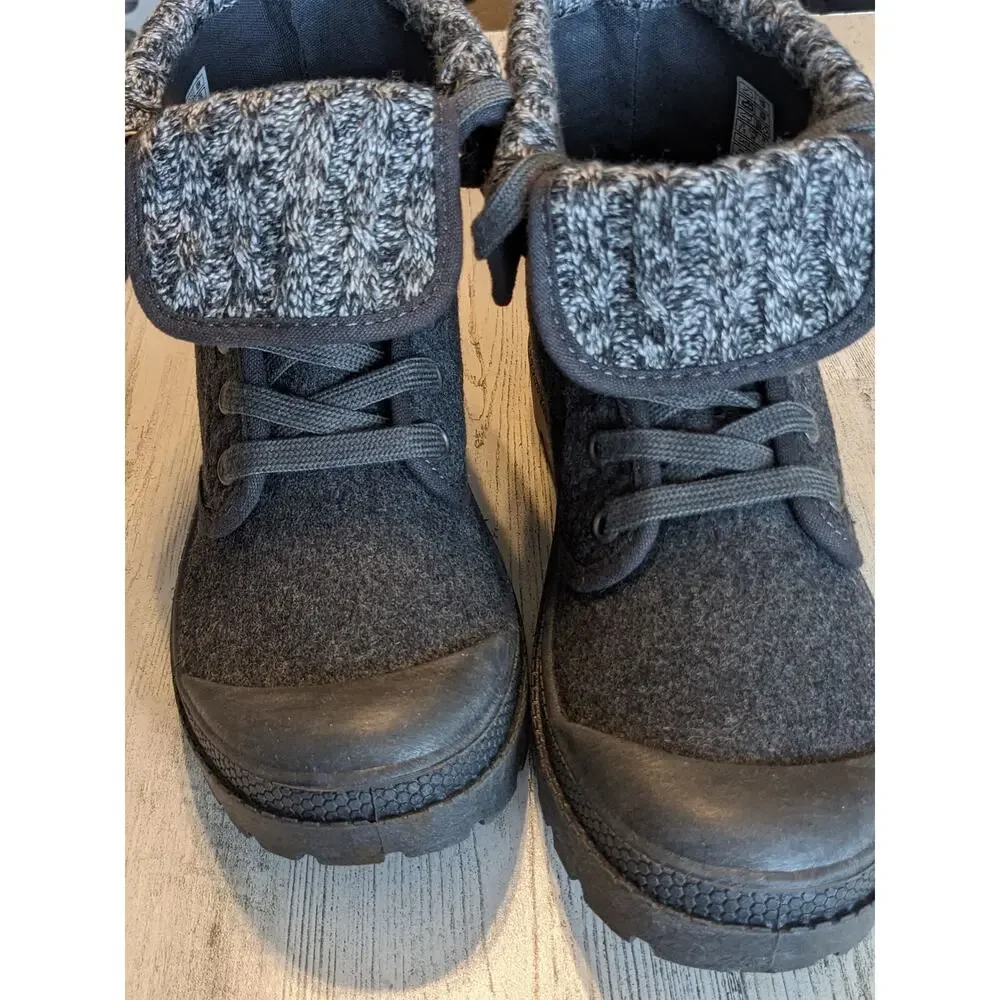 Rocket Dog Women's 7.5 Charcoal Gray Knit‑Cuff Lace‑Up Winter Boots NWOT